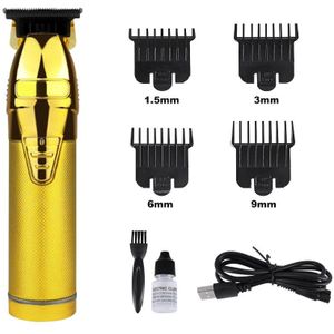 Gouden Usb Oplaadbare Tondeuse Elektrische Tondeuse Cordless Scheerapparaat Trimmer 0Mm Mannen Kapper Haar Snijmachine Voor Mannen