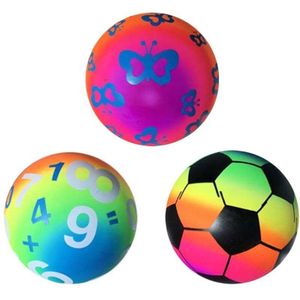 3Pcs Regenboog Ballen Inflatie Spelen Sport Grappige Verdikte Kickballs Handballs Voor Indoor Speeltuin