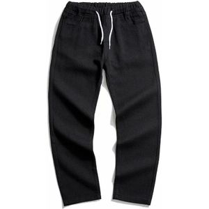 Zwarte Jeans Mannen Solid Enkellange Trekkoord Gewassen Casual Plus Size 3XL Losse Heren Eenvoudige Harajuku Dagelijkse Streetwear Denim chic