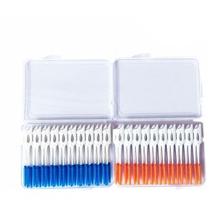 80Pcs Zacht Plastic Tandvlees Tandvlees Rager Massage Tandenstoker Tandenborstel Floss Tandheelkundige Flosser Pick Tand Schoon Gereedschap