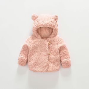 rown beer jas Kinderen Baby Meisjes Jongens Winter Peuter Jas Warm Hooded Uitloper Jacket Snowsuit enkele breasted wollen jas