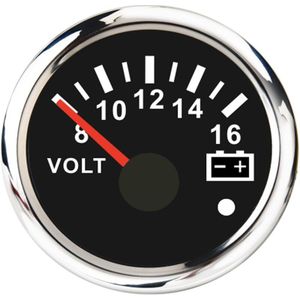 Voltmeter Gauge 8 ~ 16 Volt/18 ~ 32 Volt Met Rode Achtergrondverlichting Voor Mariene Auto Boot Rvs volt Meter