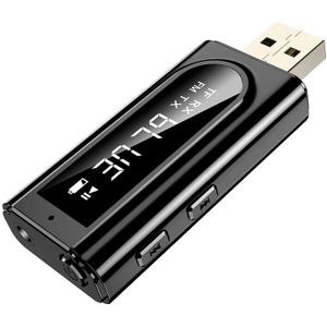 Bluetooth Ontvanger Zender BT5.0 Fm Modulator Kaartlezer 3.5Mm Aux Adapter Voor Hoofdtelefoon Luidsprekers Handsfree Kit