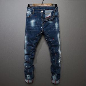 Goede Mannen Slim Denim Jeans Stretch Blue Jean Broek Mode Mannelijke Skinny Slanke Lange Jeans Maat 38