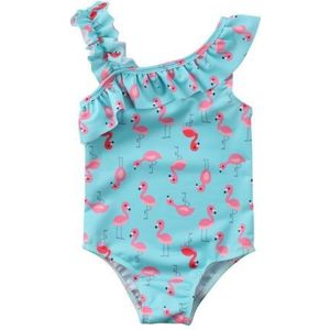 Baby Meisje Kids Flamingo Badpak Badmode Sky Blue Swan Tankini Bikini Badpak Een Stuk Pak