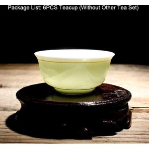 6 Stks/partij 25 ml Shadow Carving Keramische Theekopje Porselein Thee Cup Master Cup Chinese Kung Fu Theeset Porselein Kleine kom Drinkware