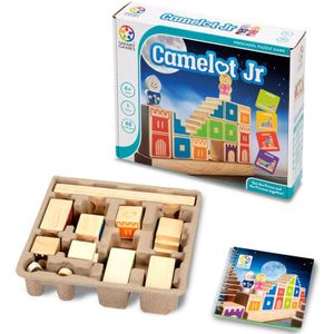 Smart Games-Camelot Jr 3-D Houten Puzzel Hardhout Game-lade, 4 torens, 3 trappen, 1 brug en 2 beeldjes Speelgoed