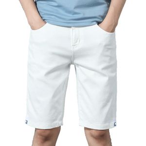 Zomer Plain White Korte Jeans Mannen Klassieke Stijl Mode Elastische Kracht Skinny Denim Shorts Mannelijke Kleding