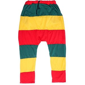 Volwassen kinderen Lente Patchwork Jamaicaanse Reggae Joggingbroek gestreepte Kostuums Groen Geel Rood Panelled Punk Harem Hip Hop Dance Broek