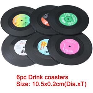 4/6Pcs Vintage Retro Cd Tape Mat Disc Drankjes Onderzetters Thuis Tafel Cup Mat Decor Koffie drink Placemat Home Decor