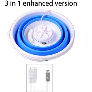 Yj 10L Mini Portable Tub Wasmachine, Opvouwbare Persoonlijke Compacte Ultrasone Turbines Roterende Washer Usb Powered Voor Reizen