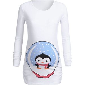 Moederschap Kleding Zwangerschap vrouwen Lange Mouwen Cartoon Pinguïn Tops Zwangerschap T-shirt Kleding Womens Kleding Pergnancy