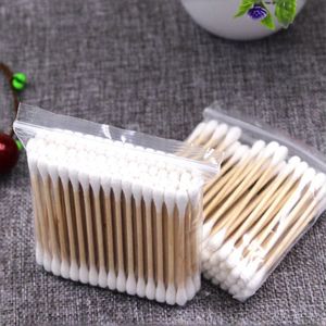 10Pack Dubbele Hoofd Wattenstaafje Cosmetische Wattenstaafjes Wood Sticks Neus Oren Schoonmaken Vrouwen Make-Up Wattenstaafjes Gezondheidszorg gereedschap