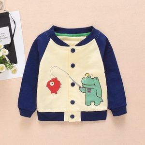 Baby Kleding Cartoon Dier Patroon Meisjes Jongens Jassen Jassen Peuter Kids Jas Uitloper Baseball Winddicht Kinderen Kleding