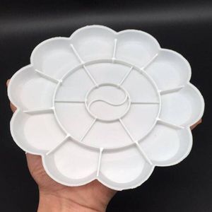 Pruimenbloesem Vorm Plastic Palet Art Verf Plastic Tekening Lade Kleurenpalet Voor Olie Aquarel Wit Schilderen Pallet Painti