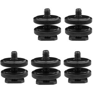 5 Pack 1/4 Inch Flash Shoe Mount Adapter Statief Schroef Converter Adapters Met Dubbele Noten Voor Dslr Camera rig Monitor Led