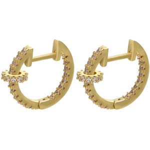 HECHENG 1pair round ear clip CZ zircon crystal gold silver color for women girls jewelry accessories VE137