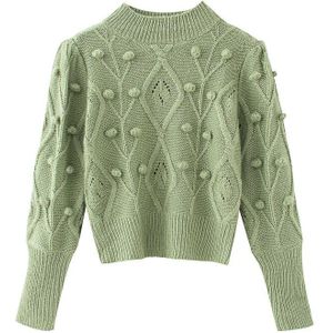 Vintage Vrouwen Elegante Groene Truien Dames Gebreide Korte Truien Casual Vrouwelijke Leuke Witte Trui Meisjes Chic