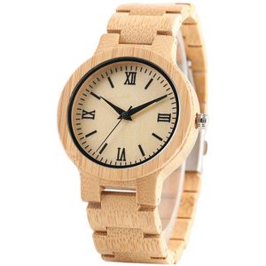 Yisuya Minimalistische Volledige Houten Horloges Vrouwen Mannen Bamboe Houten Armband Mode Creatieve Quartz Horloge Handgemaakte Klok Uur