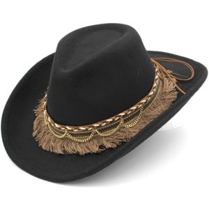 Mistdawn Vintage Unisex Wol Blend Western Cowboy Gangster Fedora Outdoor Brede Rand Sombrero Godfather Kerk Caps Jazz Hoed