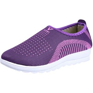 Vrouwen Mesh Platte schoenen patchwork slip-on Katoen Casual schoenen vrouw Lopen Streep Sneakers Loafers Zachte Lichtgewicht Schoenen zapato