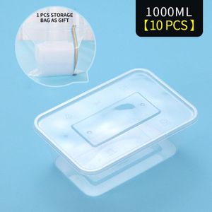 Worthbuy 10 Stks/set Japanse Wegwerp Voedsel Containers Bpa Gratis Plastic Bento Box Magnetron Lunchbox Voor School Diner Set