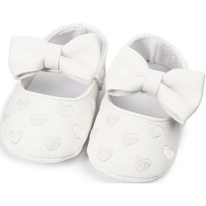 Meisje Schoenen Baby Strik Hart Borduur Zachte Zool Lederen Prewalker Sneakers Pasgeboren Crib Schoenen 0-18M