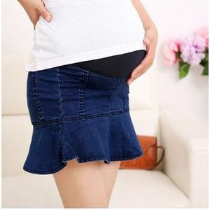 Elastische Taille Denim Moederschap Rokken Lente En Zomer Jeans Kleding Voor Zwangere Vrouwen Ruches Zwangerschap Rokken Sh-7310