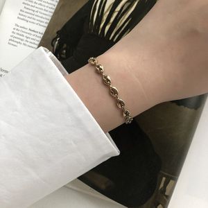 Ghidbk Dainty Vormige Koffiebonen Ketting Armbanden Armbanden Minimalistische Holle Verklaring Bangle Ontworpen Roestvrij Stalen Armband