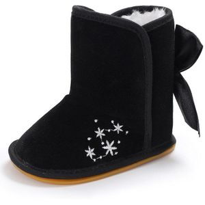 Sneeuwvlok Print Big Bows Dikke Warme Baby Laarzen Anti-Slip Rubberen Zolen Peuter Baby Meisjes Schoenen Winter Baby Meisje snowboots