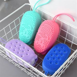 1Pc Siliconen Body Scrubber Zachte Bubble Bad Borstel Douche Exfoliating Spons Massager Skin Cleaner Pad Badkamer Accessoires