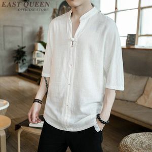 Linnen shirts mannen Traditionele chinese blouse Traditionele chinese kleding voor mannen mannelijke blouse shirt shang hai tang tops AA3882 Y