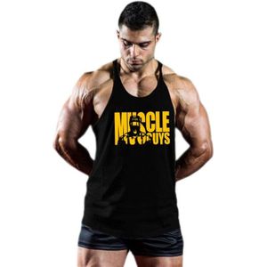 Muscleguys Bodybuilding Kleding Heren Gym Tank Tops Heren Mouwloos Shirt Singlets Fitness Kleding Katoen Workout Stringer Vest