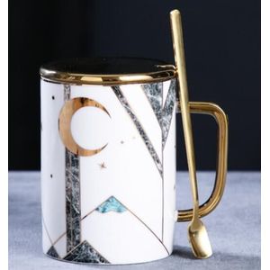 Creatieve geometrische starry keramische mok Grote capaciteit abstract melk cup