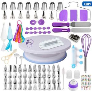 137 Stks/set Taart Draaitafel Set Gebak Buis Fondant Tool Keuken Dessert Bakken Gebak Gereedschap Taart Decoreren Kit Bakvormen