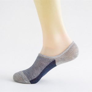 5Pairs Bamboe Fibre Non-slip Siliconen Onzichtbare Compressie Sokken Mannelijke Enkelsok Ademende Mannen Meias Katoen Boot sokken