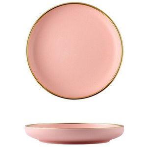 China Plaat Roze Phnom Penh Keramische Servies Set Keuken Restaurant Home Platte Nordic Effen Kleur Feestartikelen Slakom