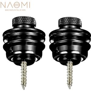 Naomi 2 Stuks Gitaar/Bas Strap Lock Strap Lock Straplock Knop Zwarte Gitaar Onderdelen Accessoires