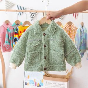 Winter Baby Jongens Dikke Pluche Fleece Revers Kraag Lange Mouwen Casual Jassen Kinderen Kids Warm Bovenkleding Jassen Casaco