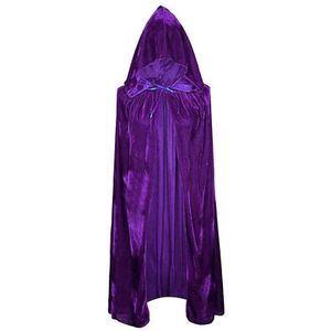 Volwassen Unisex Mannen Vrouwen Fluwelen Halloween Kostuums Mantel Hooded Middeleeuwse Heks Vampire Cape Fancy Dress Cosplay Jassen