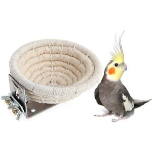 Handgemaakte Katoenen Touw Vogel Fokken Nest Bed voor Budgie Parkiet Valkparkiet Kanarie Finch Lovebird en Kleine Papegaai Kooi Uitkomen
