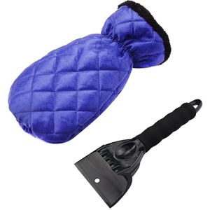 Auto Ijskrabber Wanten Voorruit Cleaning Sneeuwschuiver Waterdichte Dik Gevoerd Handschoen Ijskrabber Tool Voor Outdoor Winter