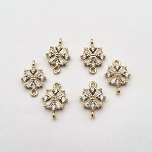 ! 16X11Mm 50 Stuks Zirconia Bloem Connector Voor Earring Diy Maken, Sieraden Accessoires Bevindingen En Component