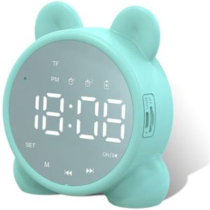 Kinderen Kids Bt Speaker Wekker Led Spiegel Screen Display Touch Sensor Draagbare Voor Slaapkamer Kinderen Slaap Nachtkastje Timer