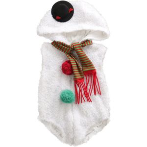 Pasgeboren Baby Meisje Jongen Kid Romper Kerst Sneeuwpop Kostuum Hooded Outfit Kleding 0-18months