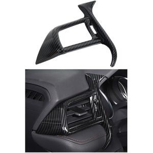 Abs Koolstofvezel Interieur Dashboard Links Air Ac Outlet Vent Cover Frame Trim Voor Toyota Camry