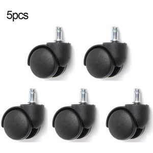 5 Pcs 2 Inch Stem Universele Mute Zwart Caster Nylon Wiel Bureaustoel Swivel Rollers 360 Dgree Draaibare Meubelen casters