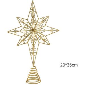 1Pc Exquisite Iron Art Ornament Mooie Boom Top Flash Ster Vijf Point Star Tafel Topper Voor Kerstboom xmas Decor