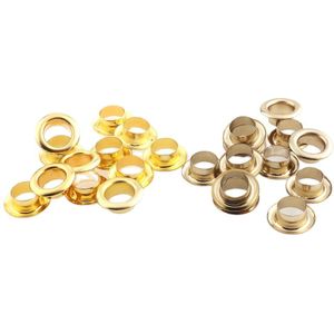 100Sets Metalen Goud Licht Goud Kleur Oogjes Grommets Voor Leer Craft Schoen Riem Cap Bag Tag Kleding Rugzak Diy accessoires