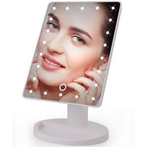 22 Led Verlichting Touch Screen Verstelbare 180 Graden Rotatie Make-Up Spiegel 1X 10X Vergrootglas Spiegels Vanity 16 Lichten Tafel Spiegel